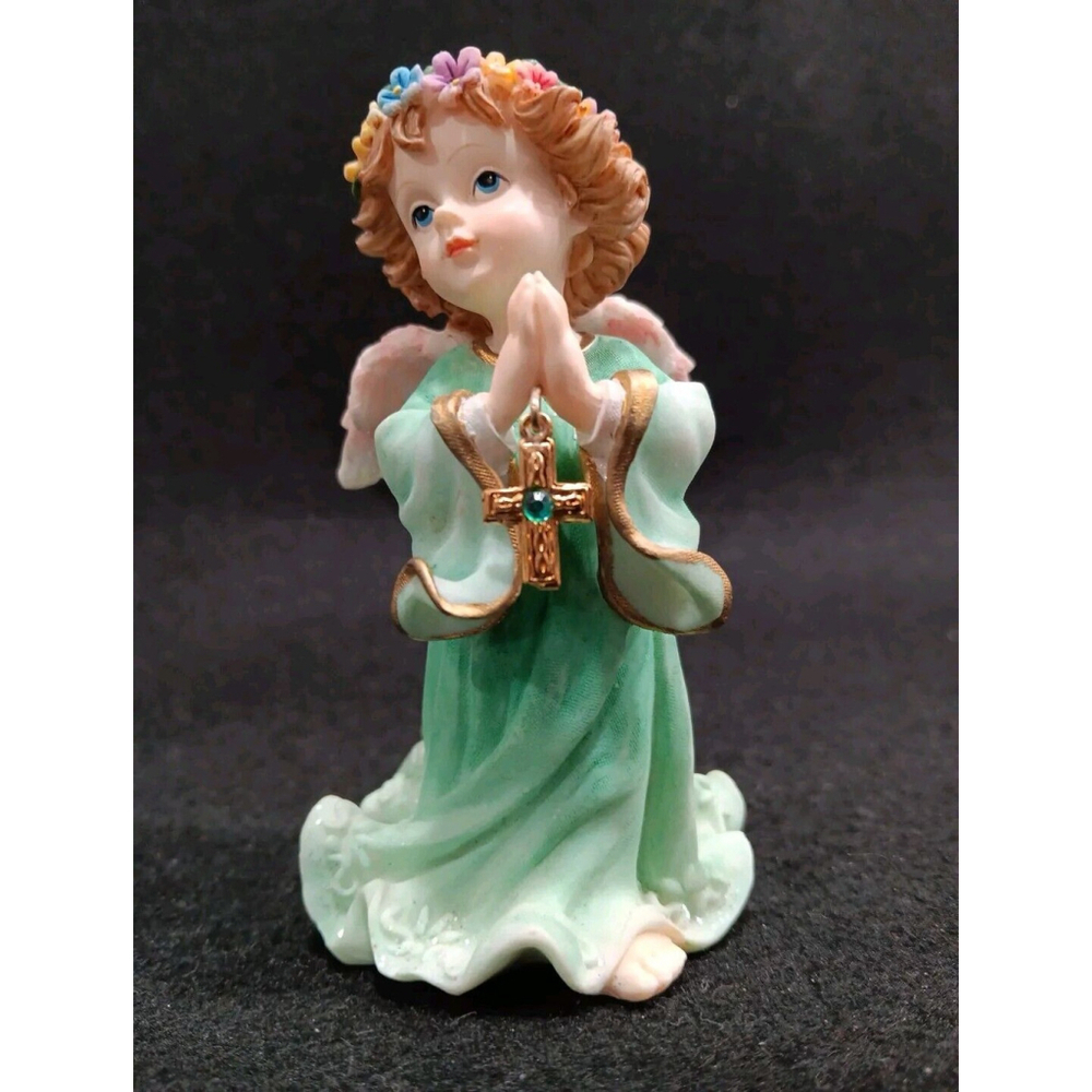 Vintage Cross Holding Angel Beman Design May Emerald 1999 Jesus Church God